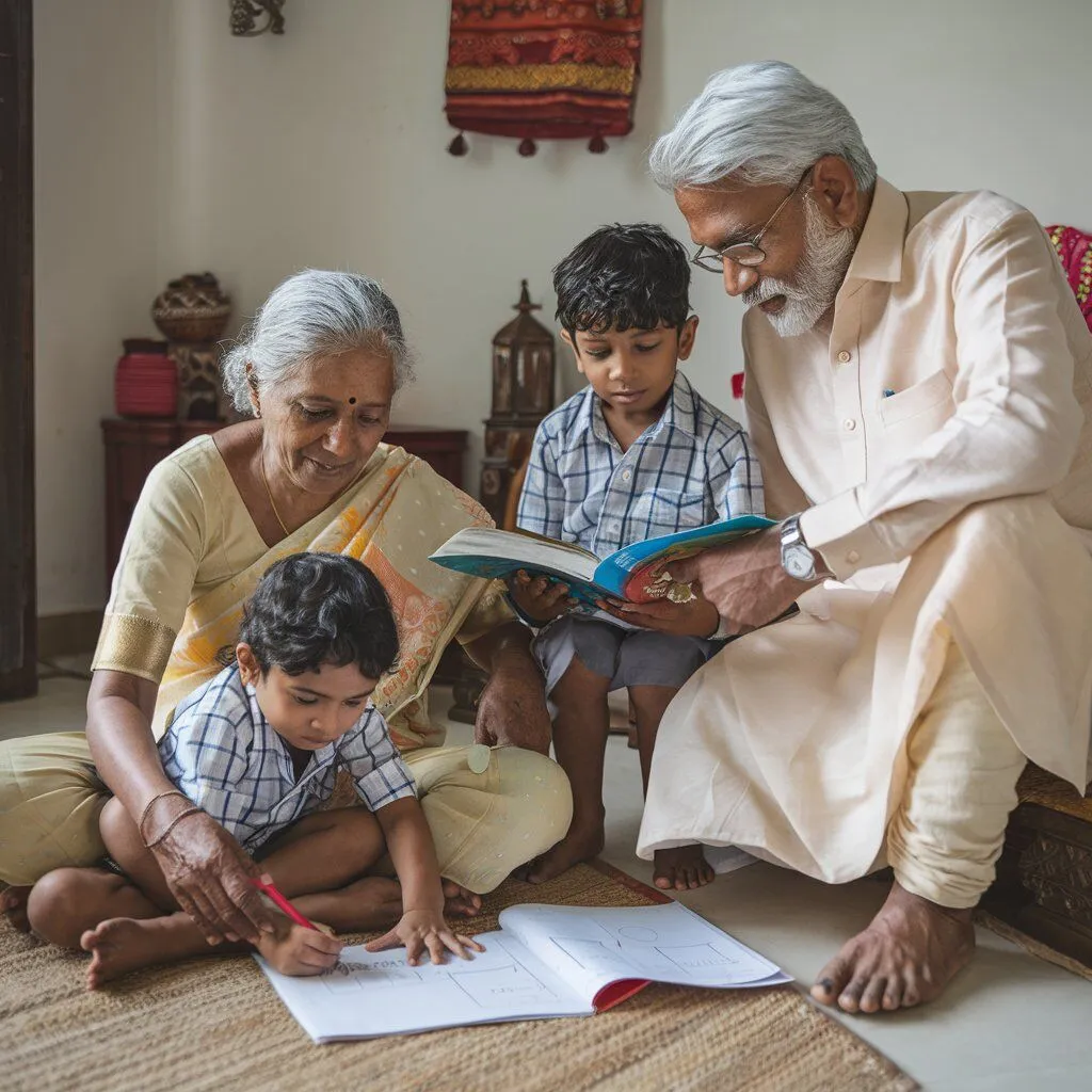 grandparents and child